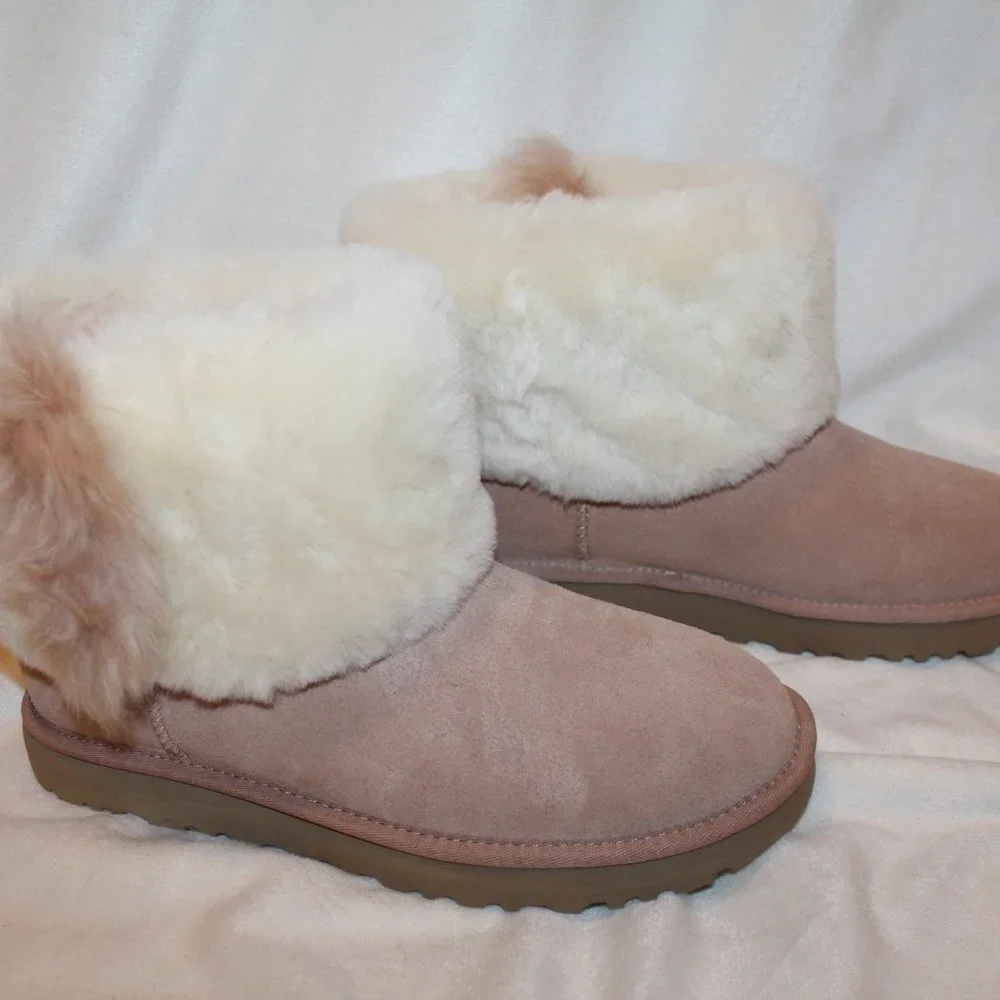 NIB‎ UGG WOMEN'S MINI WISP SUEDE SHEARLING LINED WINTER BOOTS ARROYO